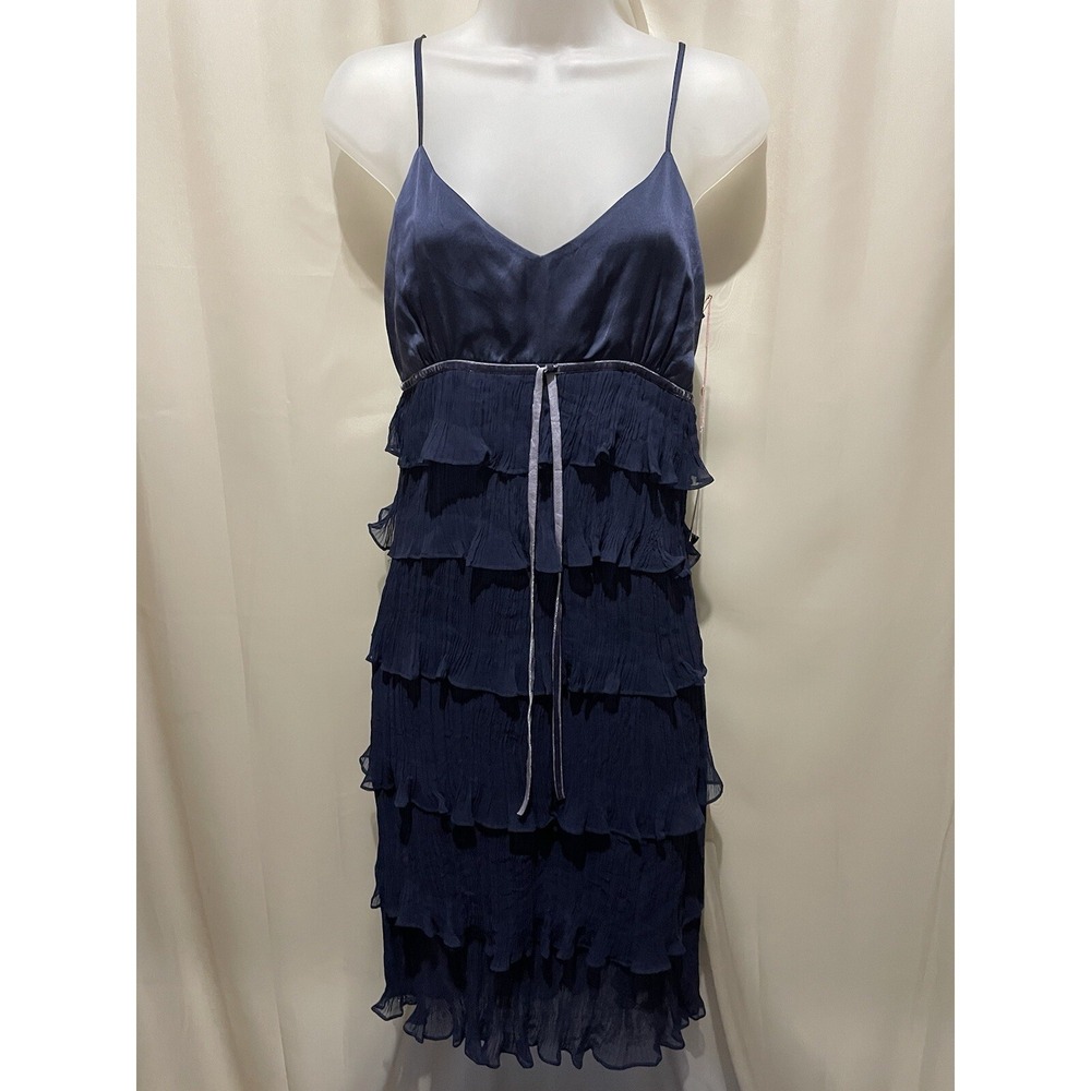 JENNY HAN Women's Dress Size S Navy Blue Silk Strappy Boho